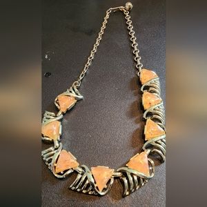 Vintage orange and goldtone necklace
